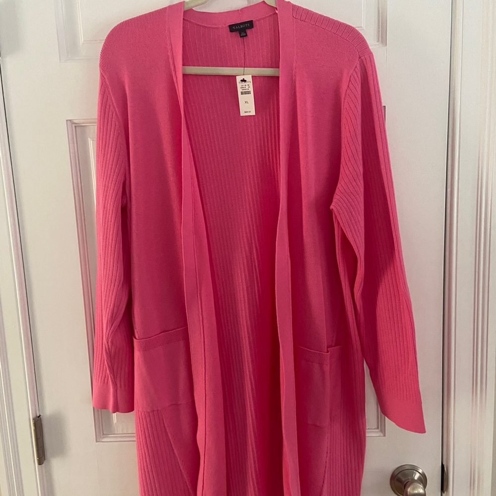 Talbots Vibrant Pink Cardigan
